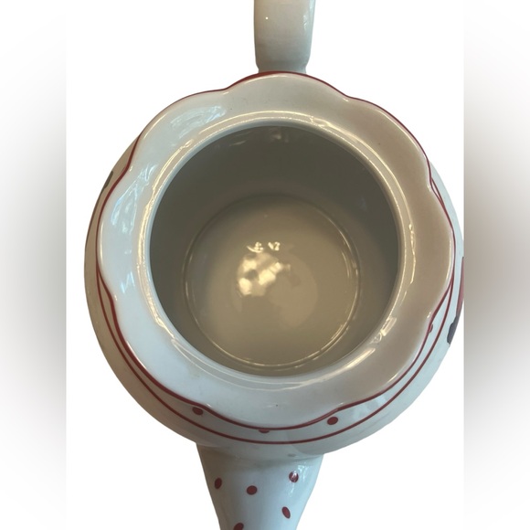 A Special Place Red Hat Society White Porcelain Tea Pot. - Picture 9 of 11